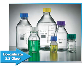 Media Storage Bottles Hybex Borosilicate Glass