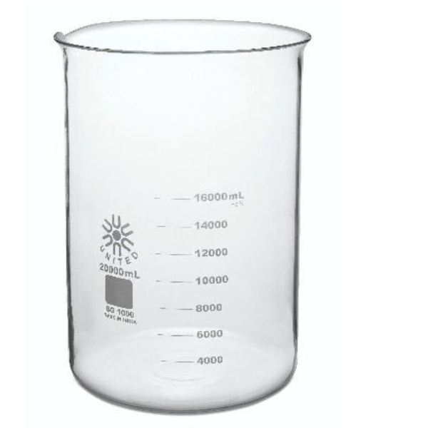 United Scientific 20000 Ml Beakers Low Form Borosilicate Glass BG1000