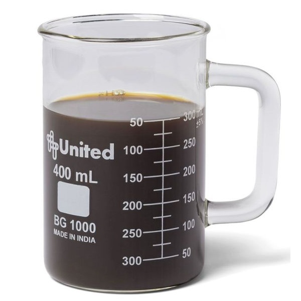 United Scientific 400 Ml Beaker Mugs Low Form Borosilicate Glass Bgmg400 Lab Equipment 8269