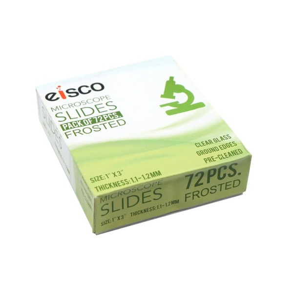 Eisco Glass Microscope Slides, 72 Pack - Precleaned - Ground & Polished ...