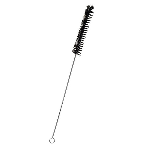 Semi Micro Nylon Cleaning Brush, 7.25" - Twisted Stainless Steel Wire Handle - Ideal For 0.25" - 0.4" Diameter Tubes, Bottles, Cylinders, Flasks, Straws - Eisco Labs
