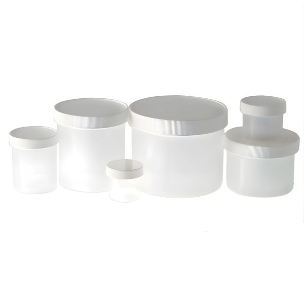 White Polypropylene Jar With Cap – 8 Oz Capacity, 64mm X 86mm, Straight Sides, For Lab, Cosmetics, Solids (Case Of 36)