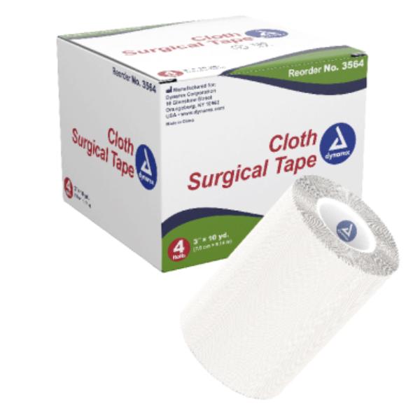 Dynarex Cloth Surgical Tape, 3" x 10 yd, 12/4/cs 3564