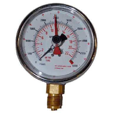 Carver 381008 Analog Force Gauge for 25 Tons Presses in 500 lb Increments