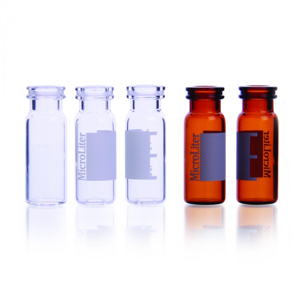 DWK Life Sciences MicroLiter µL 12 x 32 mm Vials, 11mm Snap Caps, Amber ...