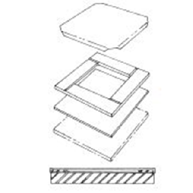 Carver 818700D 10" x 10" (sample size)Tile Mold, 1mm, 2mm & 5mm thick, S/S Tile Mold