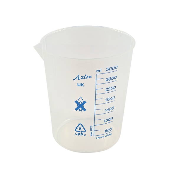 Dynalon 3000 mL Azlon Tapered Beakers, PP/PMP - CLEARANCE 522655-3000 ...