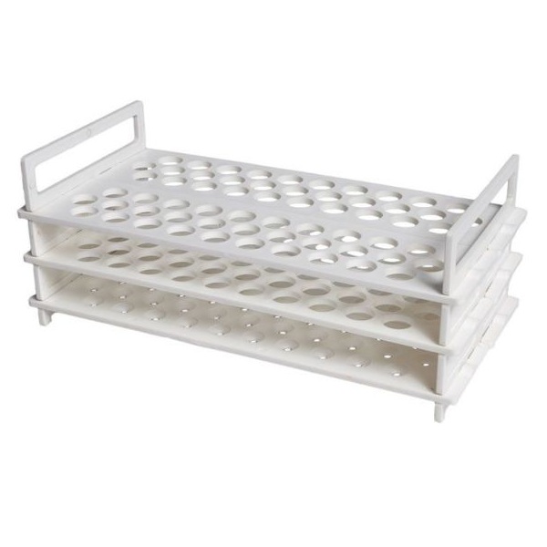United Scientific 16 mm X 62 Tubes, Test Tube Rack, PP, 3-Tier 77718