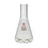 Ace Glass Flask, Shake, 250ml, (3) Side & (3) Bottom Deep Baffles, 38mm Long Neck, cs/12 3891-06