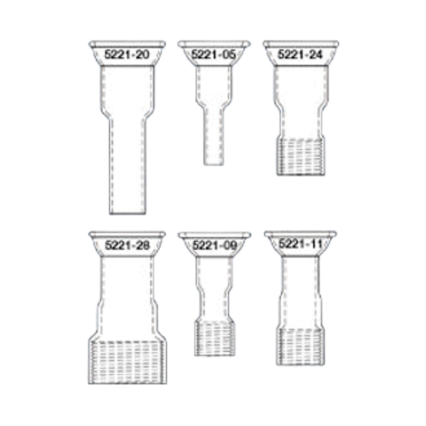 Ace Glass Adapter, 28/15 Socket Joint, 11 AceThred End 522109 Lab
