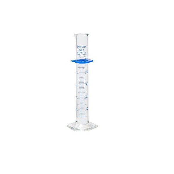 United Scientific 50ml Graduated Cylinders, Double Scale, Borosilicate ...