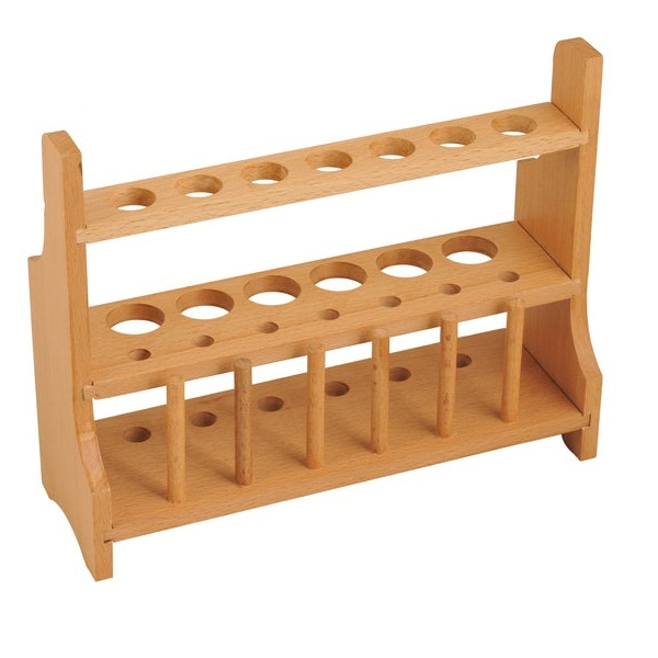 Eisco Wooden Test Tube Rack with 6 Draining Pins - Holds 13 Tubes ...