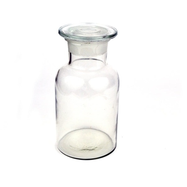 Eisco Labs Reagent Bottle, Soda Glass, Wide Neck with Stopper, 500 mL ...