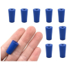 Eisco Neoprene Stoppers 1 Hole - Blue - Size: 9mm Bottom, 11.5mm Top, 20mm Length Pk/10 CH0319CNUP1H