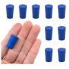 Eisco Neoprene Stoppers, 1 Hole Blue - Size: 10mm Bottom, 12.5mm Top, 20mm Length Pk/10 CH0319DNUP1H