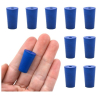 Eisco Neoprene Stoppers, 1 Hole - Blue - Size: 11mm Bottom, 14mm Top, 24mm Length Pk/10 CH0319ENUP1H