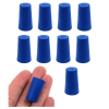 Eisco Neoprene Stoppers, Solid Blue - Size: 11mm Bottom, 14mm Top, 24mm Length - Pk/10 CH0319ENUP