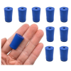 Eisco Neoprene Stoppers, 1 Hole - Blue - Size: 13mm Bottom, 16mm Top, 24mm Length Pk/10 CH0319FNUP1H