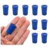Eisco Neoprene Stoppers 2 Holes - Blue - Size: 13mm Bottom, 16mm Top, 24mm Length Pk/10 CH0319FNUP2H