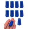 Eisco Neoprene Stoppers, Solid Blue - Size: 13mm Bottom, 16mm Top, 24mm Length - Pk/10 CH0319FNUP