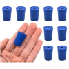 Eisco Neoprene Stoppers, 1 Hole - Blue - Size: 15mm Bottom, 18mm Top, 24mm Length Pk/10 CH0319GNUP1H
