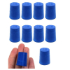 Eisco Neoprene Stoppers, Solid Blue - Size: 15mm Bottom, 18mm Top, 24mm Length - Pk/10 CH0319GNUP