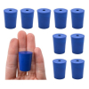 Eisco Neoprene Stoppers, 1 Hole - Blue - Size: 17mm Bottom, 20mm Top, 26mm Length Pk/10 CH0319HNUP1H