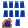 Eisco Neoprene Stoppers, Solid Blue - Size: 17mm Bottom, 20mm Top, 26mm Length - Pk/10 CH0319HNUP