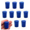 Eisco Neoprene Stoppers 2 Holes - Blue - Size: 18mm Bottom, 21mm Top, 26mm Length Pk/10 CH0319INUP2H