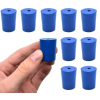 Eisco Neoprene Stoppers, 1 Hole - Blue - Size: 19mm Bottom, 22mm Top, 28mm Length Pk/10 CH0319JNUP1H