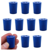 Eisco Neoprene Stoppers 2 Holes - Blue - Size: 19mm Bottom, 22mm Top, 28mm Length Pk/10 CH0319JNUP2H