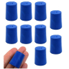 Eisco Neoprene Stoppers, Solid Blue - Size: 19mm Bottom, 22mm Top, 28mm Length Pk/10 CH0319JNUP