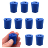 Eisco Neoprene Stoppers 2 Holes - Blue - Size: 21mm Bottom, 24mm Top, 28mm Length Pk/10 CH0319KNUP2H