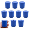 Eisco Neoprene Stoppers, 1 Hole - Blue - Size: 27mm Bottom, 31mm Top, 32mm Length Pk/10 CH0319NNUP1H