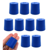 Eisco Neoprene Stoppers, Solid Blue - Size: 27mm Bottom, 31mm Top, 32mm Length Pk/10 CH0319NNUP