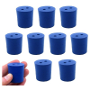 Eisco Neoprene Stoppers 2 Holes - Blue - Size: 29mm Bottom, 31mm Top, 32mm Length Pk/10 CH0319ONUP2H