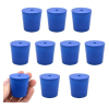 Eisco Neoprene Stoppers, 1 Hole - Blue - Size: 31mm Bottom, 36mm Top, 35mm Length Pk/10 CH0319PNUP1H