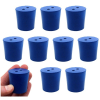 Eisco Neoprene Stoppers 2 Holes - Blue - Size: 31mm Bottom, 36mm Top, 35mm Length Pk/10 CH0319PNUP2H