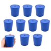 Eisco Neoprene Stoppers, 1 Hole - Blue - Size: 33mm Bottom, 38mm Top, 38mm Length Pk/10 CH0319QNUP1H