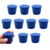 Eisco Neoprene Stoppers 2 Holes - Blue - Size: 35mm Bottom, 45mm Top, 36mm Length Pk/10 CH0319RNUP2H