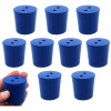 Eisco Neoprene Stoppers, 2 Holes - Blue - Size: 38mm Bottom, 42mm Top 40mm Length Pk/10 CH0319SNUP2H