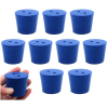 Eisco Neoprene Stoppers, 2 Holes - Blue - Size: 40mm Bottom, 49mm Top 40mm Length Pk/10 CH0319TNUP2H