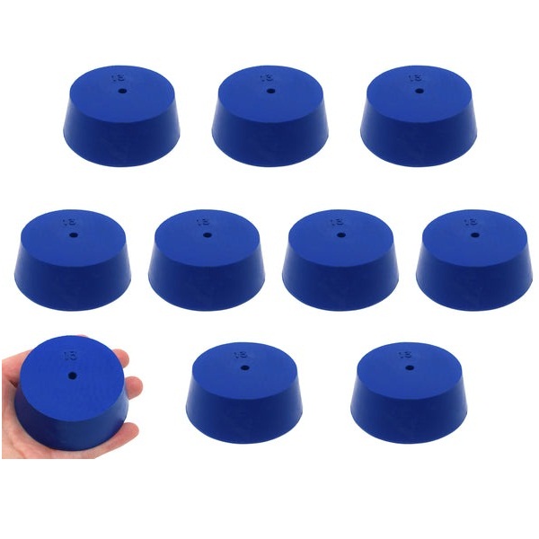 EISCO 10PK Neoprene Stoppers - Size #1-14mm Bottom, 19mm