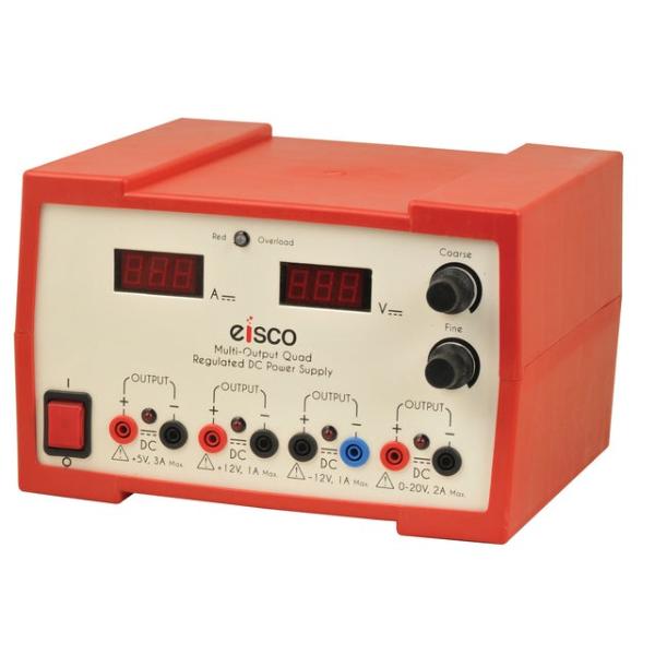 Eisco Labs 4 Output DC Power Supply, Regulated, Dual Adjustment ...