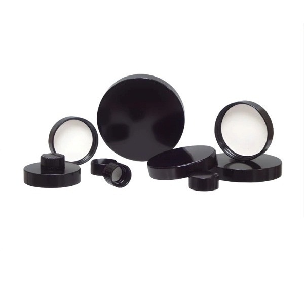 Qorpak 63-400 Black Phenolic Cap with Pulp/Vinyl Liner, 600/Cs CAP-00300