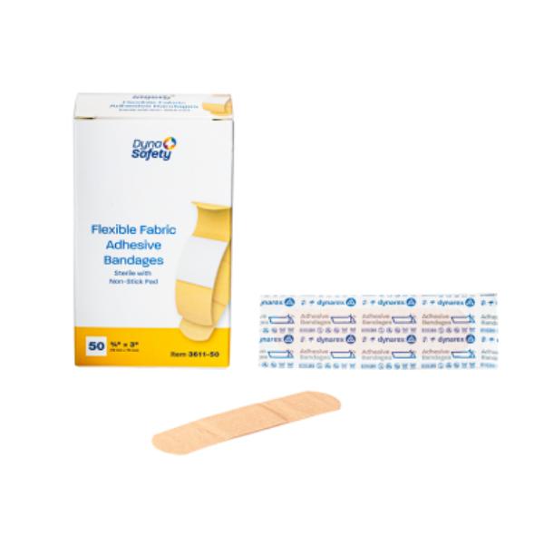 Dynarex Adhesive Flexible Fabric Bandages - Sterile, 3/4