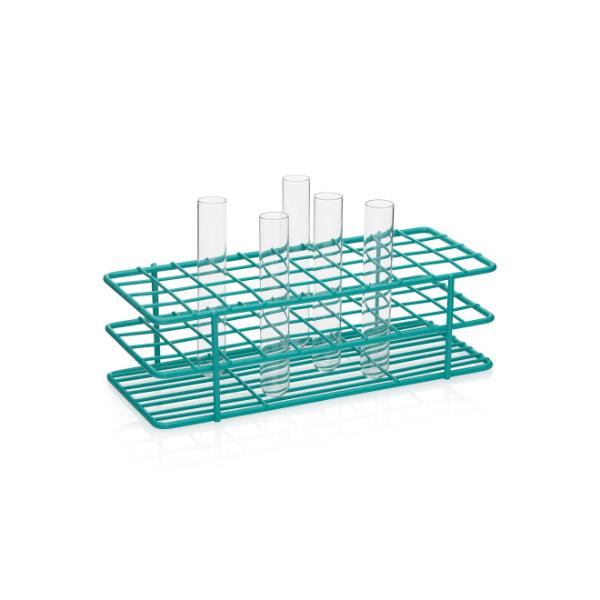 United Scientific Coated Wire Rack, 13-16 mm Tubes, 40 Place, Teal (Qty ...