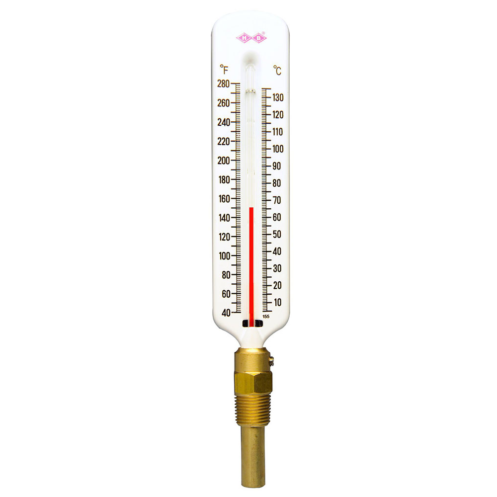 Durac Hot Water/Refrigerant Line Liquid-In-Glass Angled Thermometer;5 To  120C Lab Equipment