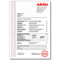 Julabo Manufacturer's Certificate for Cooling Unit Model # 8903025