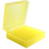 Heathrow 100-Well Microtube Storage Box, Yellow 120203